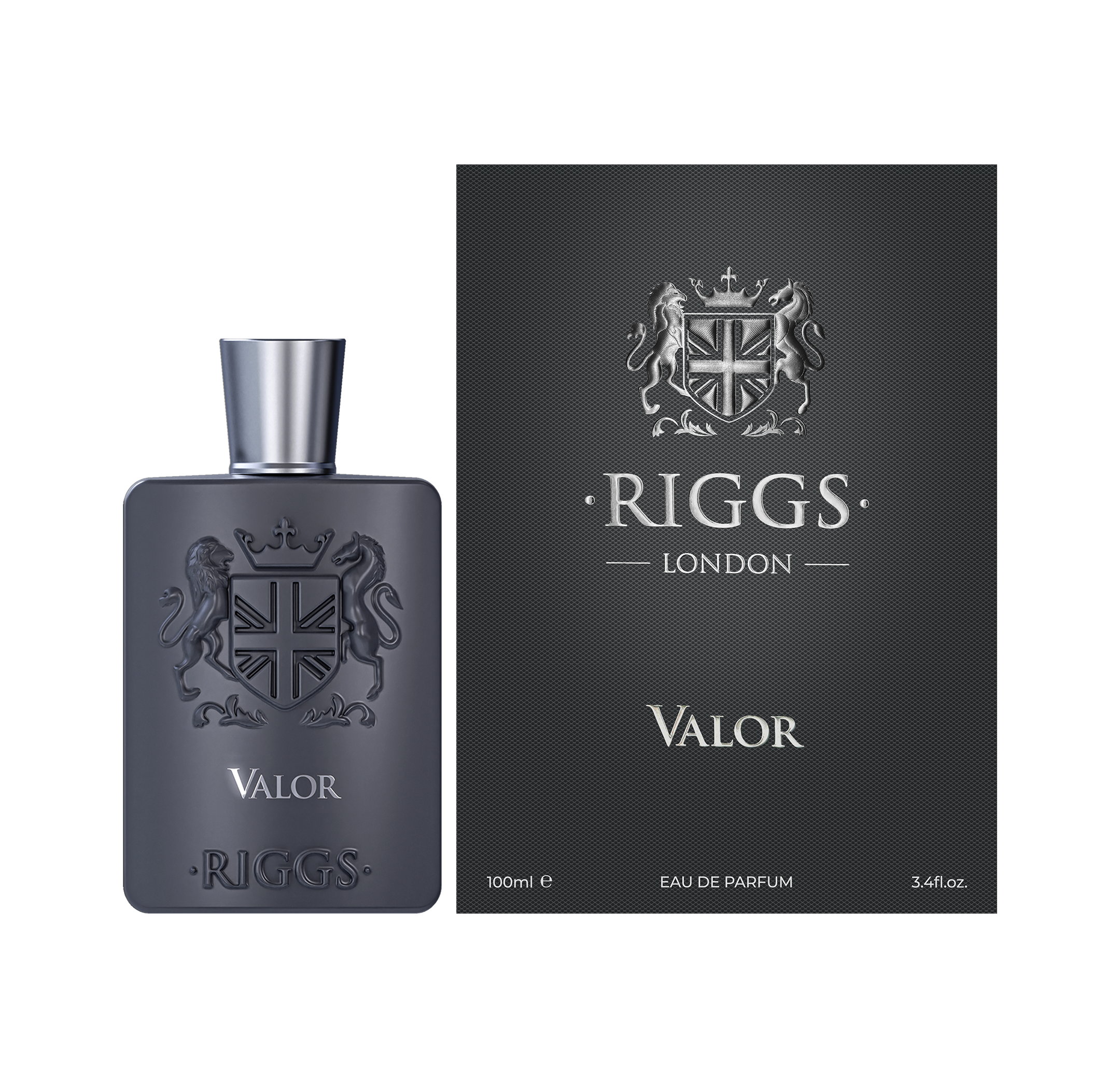 Produktabbildung: Riggs Valor Flakon und Box