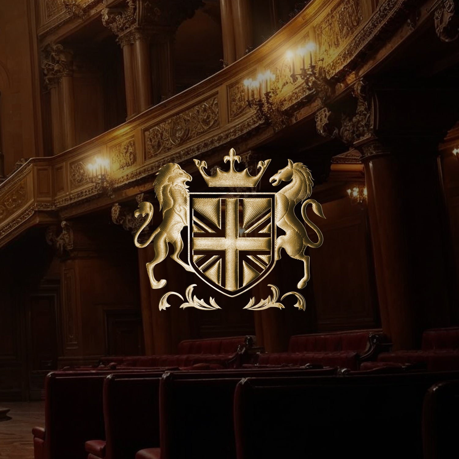 Riggs London Logo mit Theater Hintergrund